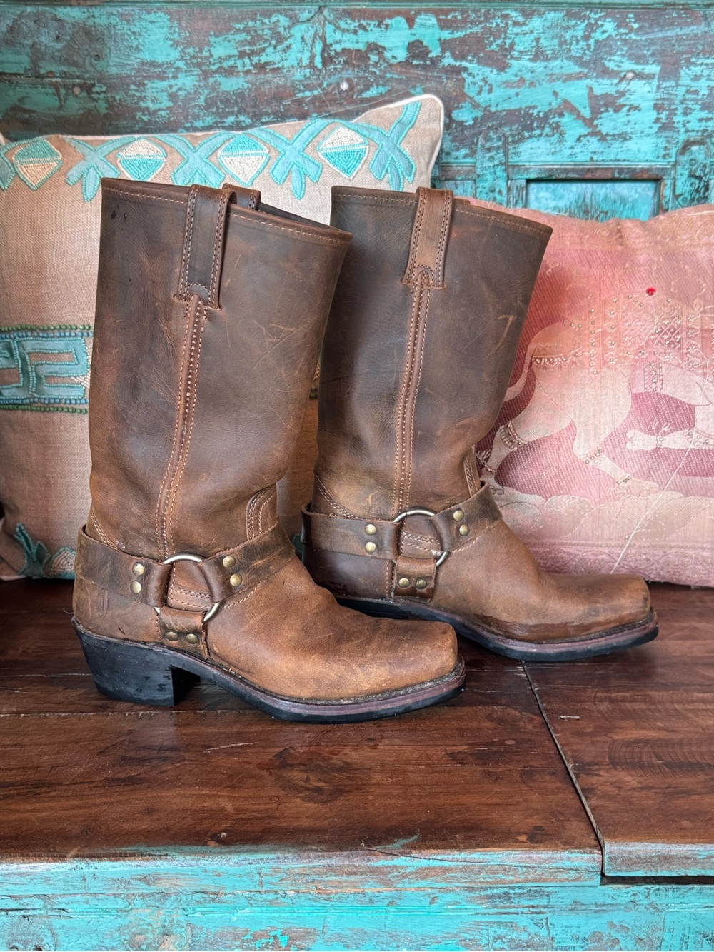 Brown Leather Frye Harness Women’s Boot size 7 - Picture 4 of 8